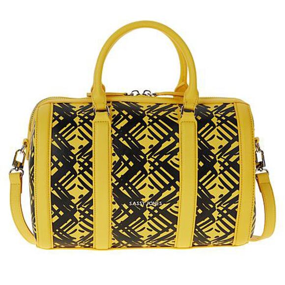Sassy Jones Gianna Graffiti Tote Yellow #SJ4 - Picture 1 of 1